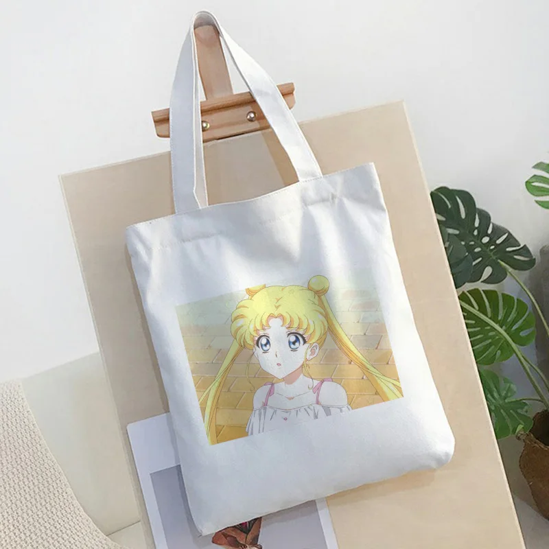 Женская Холщовая Сумка Sailor Moon японская через плечо с принтом в виде воды и