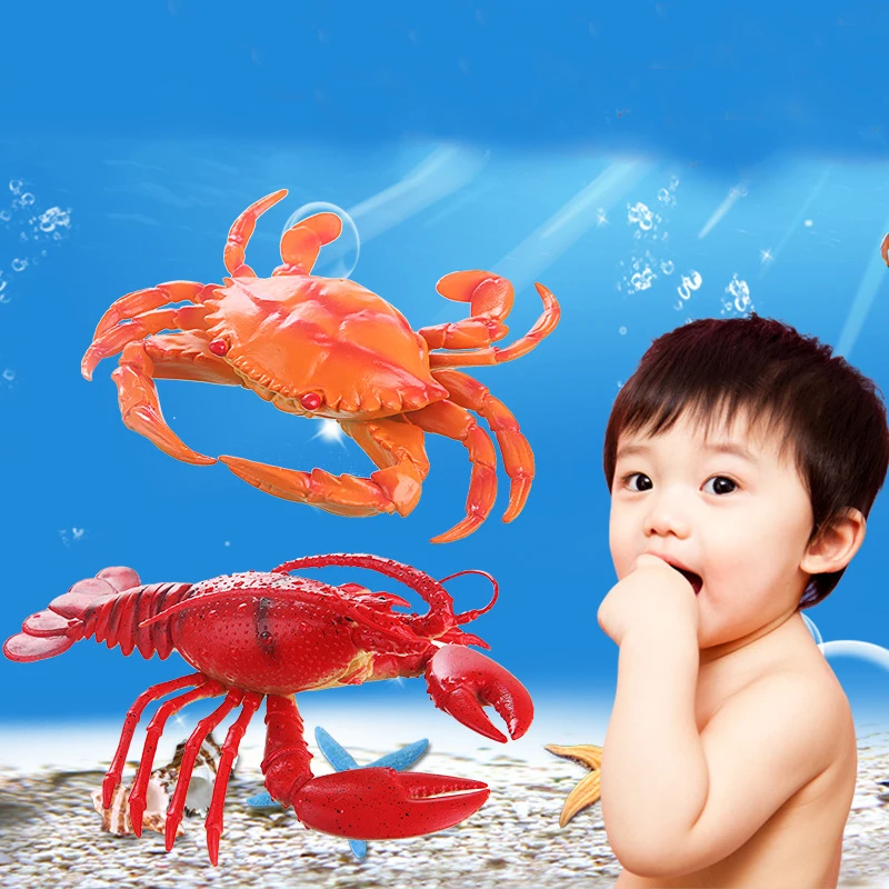 Baby Bath Toys Simulation Crayfish Crab Squeeze Kids Water Toys Smooth Safe Soft Plastic Sound Children Bathroom Bathing Toys