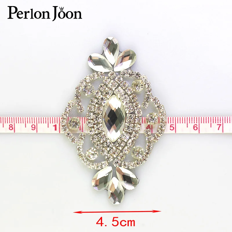 4 Stück DIY Silberne Aufbügelbare Kristall-Blatt-Strass-Applikationen aus Glas, Hotfix-Dekoration für Schuhe, Hochzeitskleider und Accessoires TJ065 – Detail 16