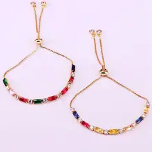 10 шт. модные ювелирные изделия красочные кубического циркония теннисные цепи браслеты для женщин золото серебро браслет ювелирные изделия