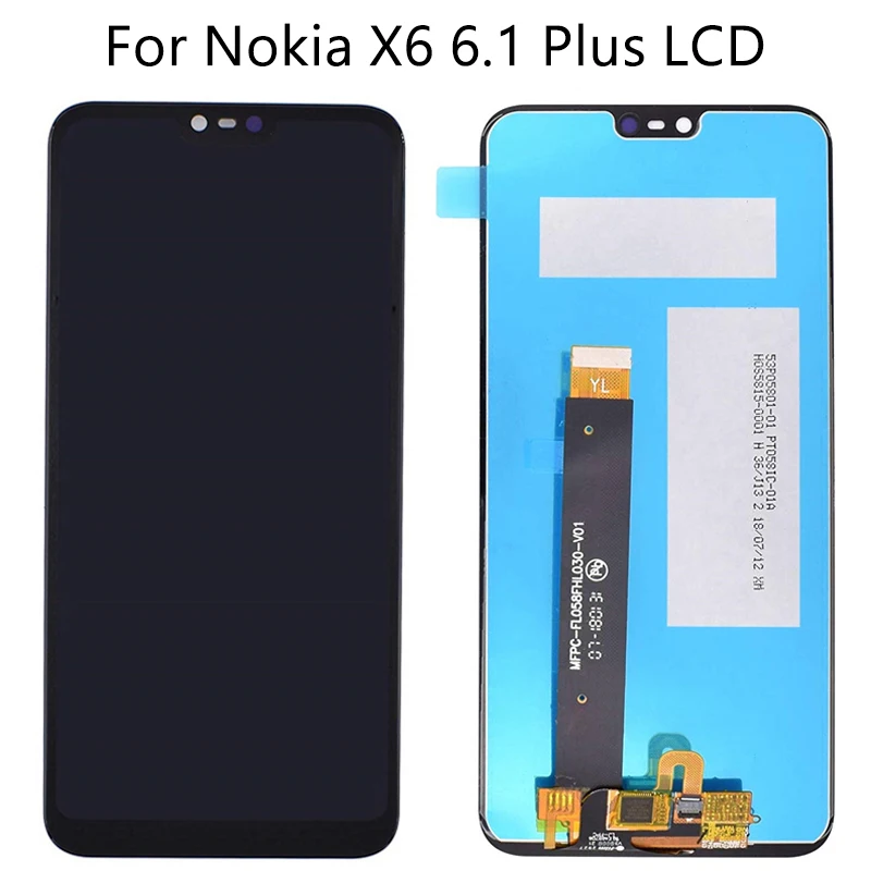Для Nokia 6 N6 X6 6,1 Plus ЖК-дисплей с сенсорным экраном дигитайзер сборка Замена Бесплатные инструменты для Nokia 6,1 lcd