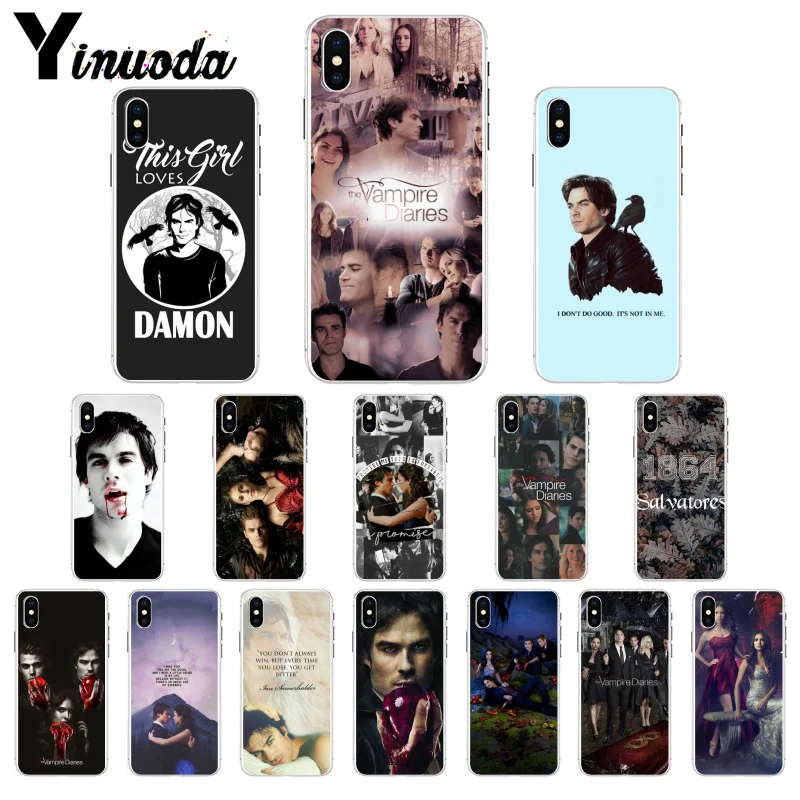 

The Vampire Diaries Stefan Damon Salvatore Phone Case cover Shell for Apple iPhone 8 7 6 6S Plus X XS MAX 5 5S SE XR 11 pro max