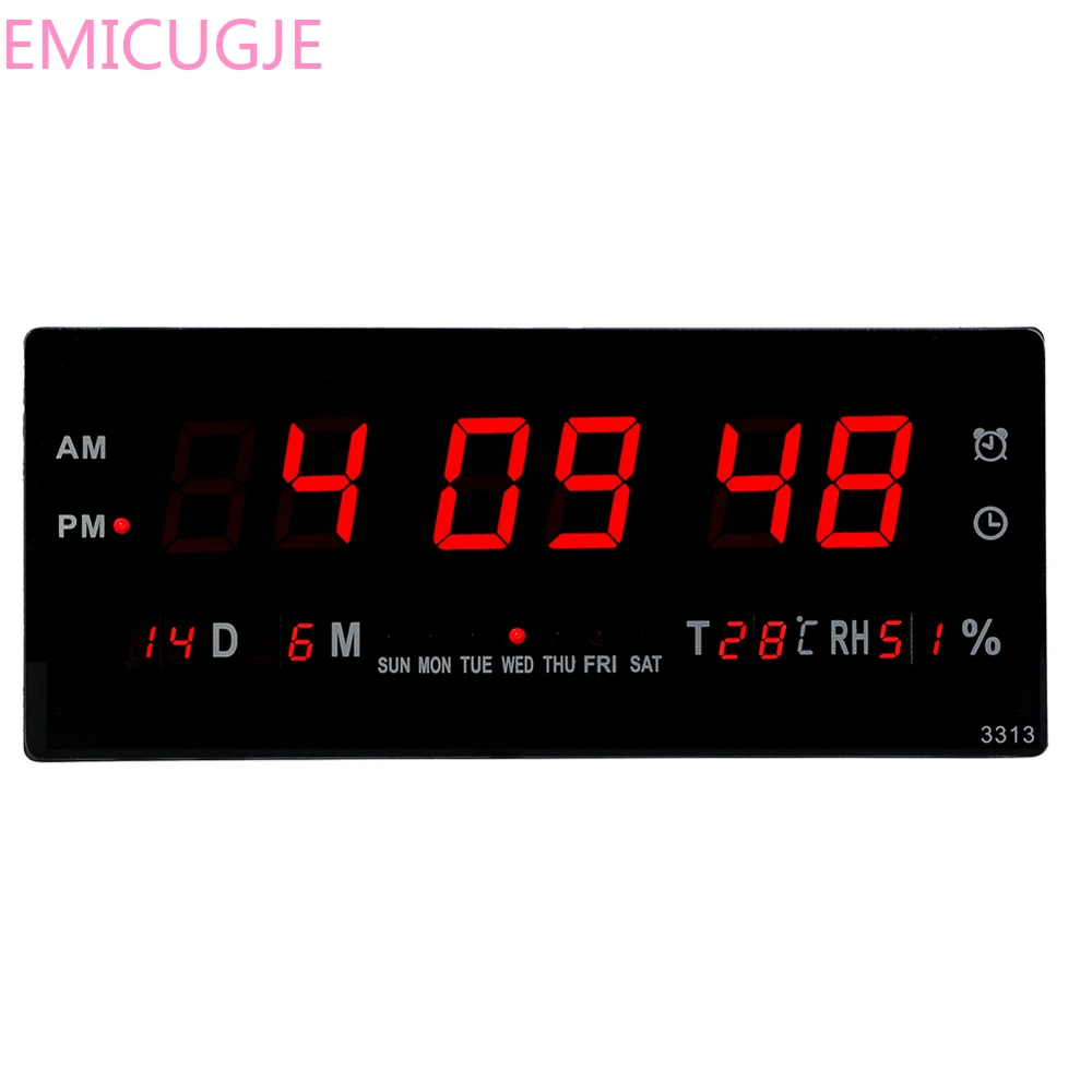 

AM/PM display digital LED alarm Clock with thermometer Home desktop electric calendars clock livingroom modern digital clock
