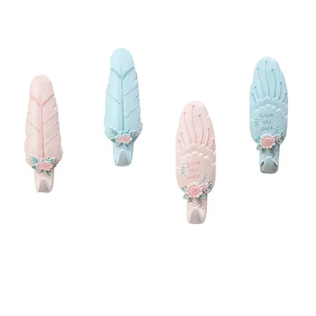 

Cute Key Decorative Hooks Feather Hook Wall Hanger Home organization and storage for bags keys holder living room door decor