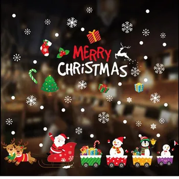 

New Year Christmas Sticker Decoration Shop Mall Window Glass Sticker Christmas Snowflake Window Sticker Static Sticker 2020