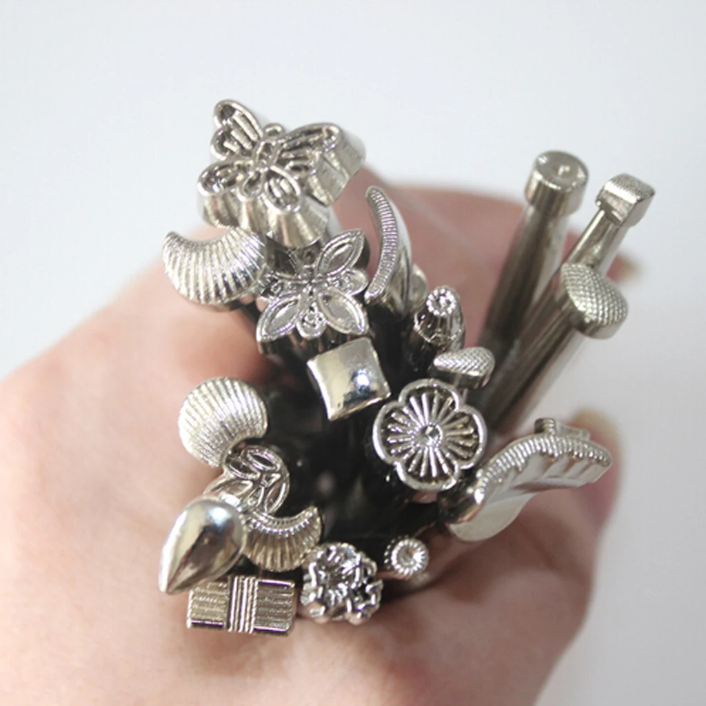 Bulk 20pcs Leather Working Saddle Making Tools Carving Leather Craft Stamps Set Excellent Quality