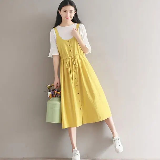 yellow cotton summer dress