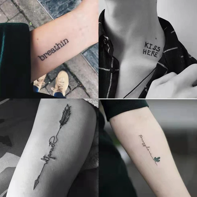 Impermeável Tatuagem Temporária Etiqueta Personalidade Inglês