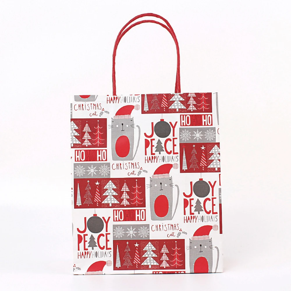 Рождественские украшения креативная переносная бумажная сумка снеговики, елки еда Печенье Подарочная упаковка сумочки для подарков для гостей вечеринки Сумка-подставка