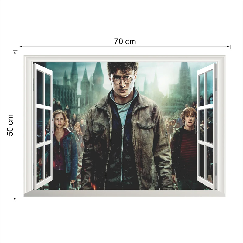 14214 50x70cm 10 стилей, Гарри Поттер, аксессуары, наклейки на стену, мировая школа для детской комнаты, мальчик, спальня, аксессуары, наклейка для дома, обои - Цвет: 14214 50x70cm