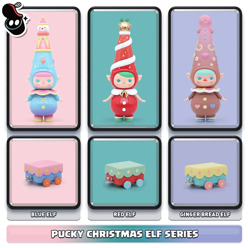 Рождественский эльф Pucky 12 шт. глухая коробка POP MART Рождественская коллекция