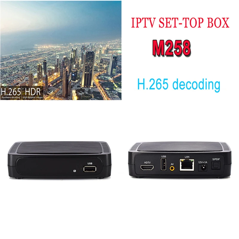 IBRAVEBOX M258 IPTV Box Full HD H.265 Поддержка мягкого обновления EPG USB WiFi 2 ГБ DDR3 IPTV boxs для Youtube быстрее, чем MAG250 MAG254