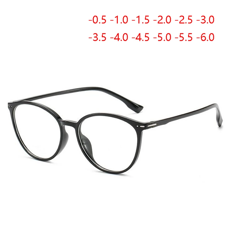 Retro Literary Finished Nearsighted Glasses Women Ultralight TR90 Oval