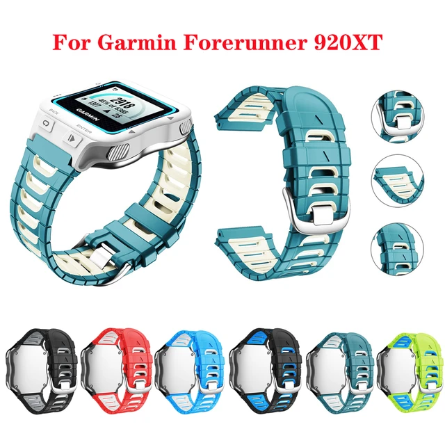 Galaone Double Colors Silicone Strap Fashion Replacement Watch Band For  Garmin Forerunner 920XT Rubber Wristband Bracelet