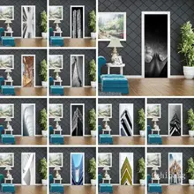 Naklejki na drzwi pcv dekoracja krajobrazowa naklejki na drzwi osobowości sztuka architektoniczna kreatywne naklejki szyba okienna drzwi serii 3D tanie i dobre opinie Nowoczesne