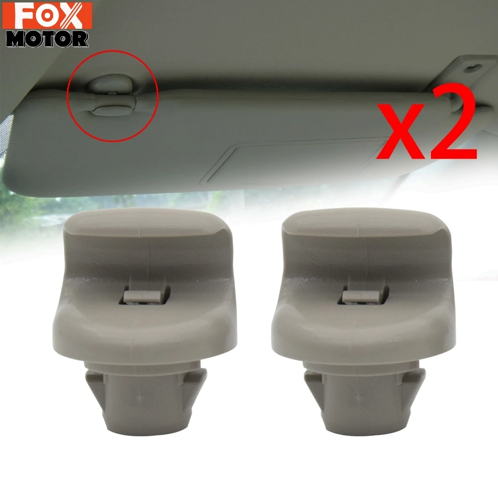 

2X Sun Visor Support Clip Sunvisor Hook Bracket Gray For Nissan Qashqai j10 Dualis 2007 2008 2009 2010 2011 2012 2013 96409BC402