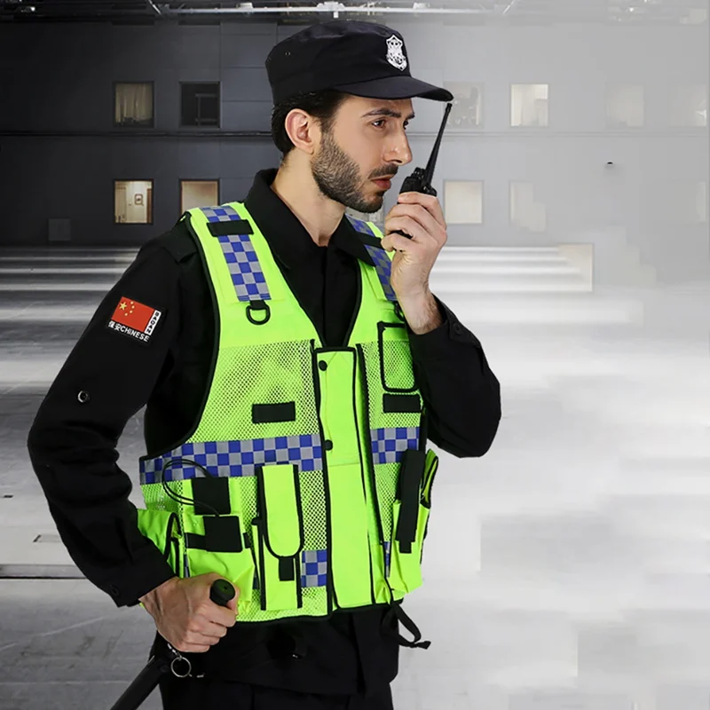 

Breathable Multi Pocket Reflective Vest High Visibility Safety Gear Outdoor Protector Tank Top Construction Traffic Outer Wear