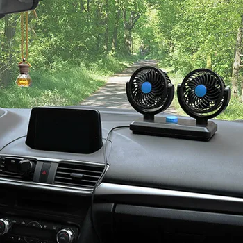 

Car Fan 12v Electric Car Fan 360 Degree Rotatable 2 Speed Dual Head Auto Cooling Adjustable Backseat Usb Fan Cooling #yl10