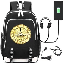 Аниме Гравити Фолз Билла Cipher Journal 3 USB рюкзак для подростков детские школьные сумки Сумка для книг унисекс дорожные сумки на плечо для ноутбука