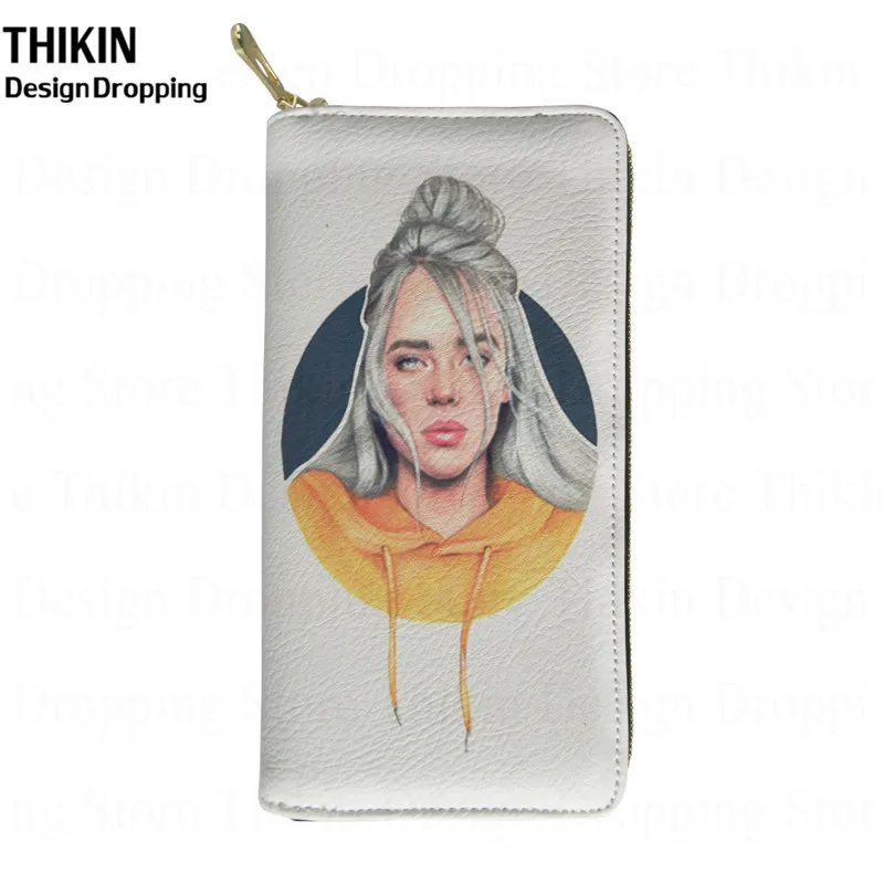 THIKIN хип-хоп рапер Billie Eilish кошелек с изображением подсолнухов женские модные длинные кошельки Дамская вместительная сумка для телефона держатель для карт - Цвет: as picture