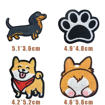 Corgi / dachshund / husky Patch Embroidery Patches For Clothing Cute Dog Animal Iron-On Patches On Clothes 5