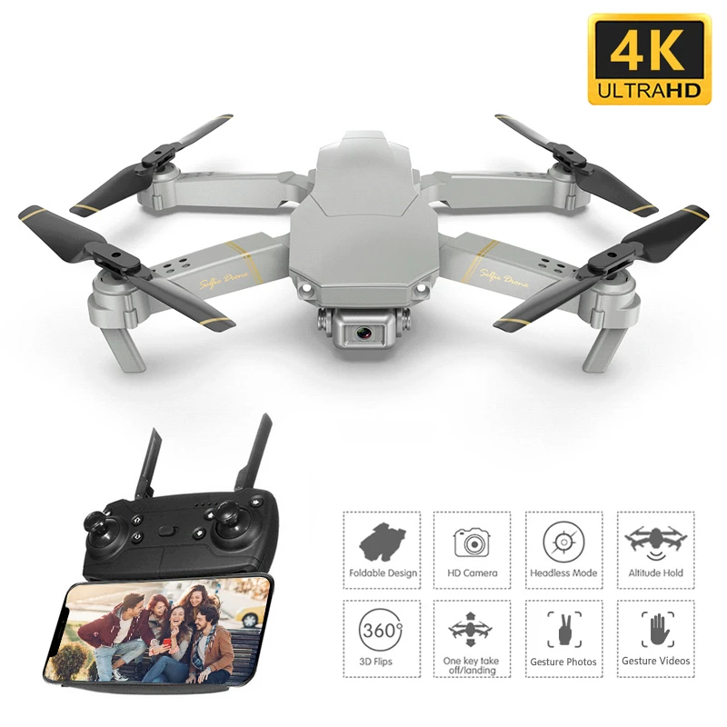 AZMA RC Drone with Wifi FPV 1080P 4K HD Dual Camera Optical Flow RC Foldable Quadcopter Follow Me Mini RTF RC Drone VS E58 E520