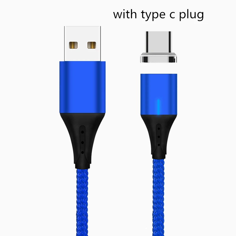 Blue Type C Plug Магнитный кабель для быстрой зарядки для iPhone XS MAX XR 8 7 Plus Micro usb type C для SAMSUNG S10+ S9 XIAOMI Mi9 MIX3 2S - Цвет: Blue Type C Plug