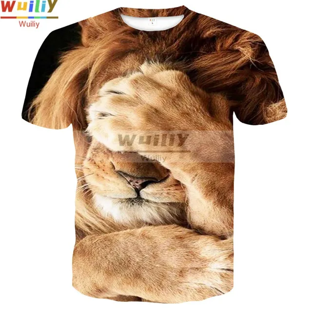 Men's Squirrel T Shirt 3D Print Shirt Animal Graphic Tees Lovely Pattern Tops Men/Women Cute Puppy Face Tee Funny Pet T-shirt Funny Lions