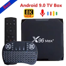 Melhor caixa de TV Inteligente 2020 X96 max plus mini S905X3 4pda Android 9.0 Amlogic Quad Core 4GB GB GB 8 32 64 K Wifi 4K X96Max + Media Player