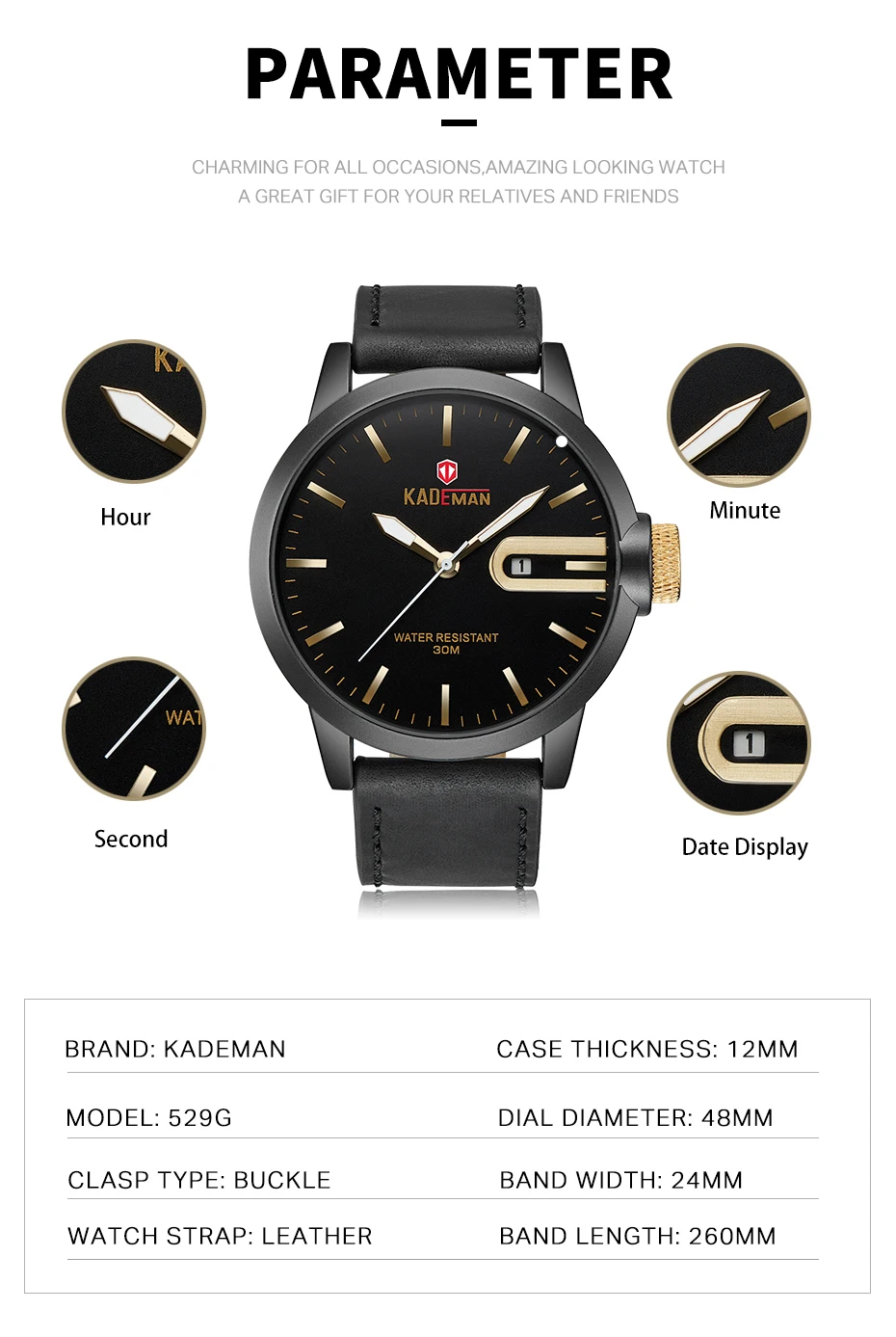 KADEMAN мужские часы водонепроницаемые Топ Брендовые спортивные модные военные кварцевые часы повседневные мужские наручные часы Relogio Masculino
