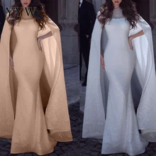 Плащ; накидка; queen длинное платье Для женщин Русалка бриллиантами Сетчатое облегающее вечерние платье блестящие к требованиям заказчика; сверкающие; элегантное платье в пол Длина платье