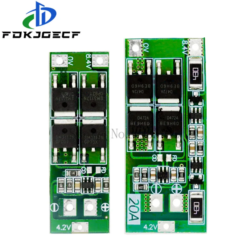 Защитная плата литиевой батареи 2S 20A 7 4 V 8 18650/BMS board standard/balance | Электронные