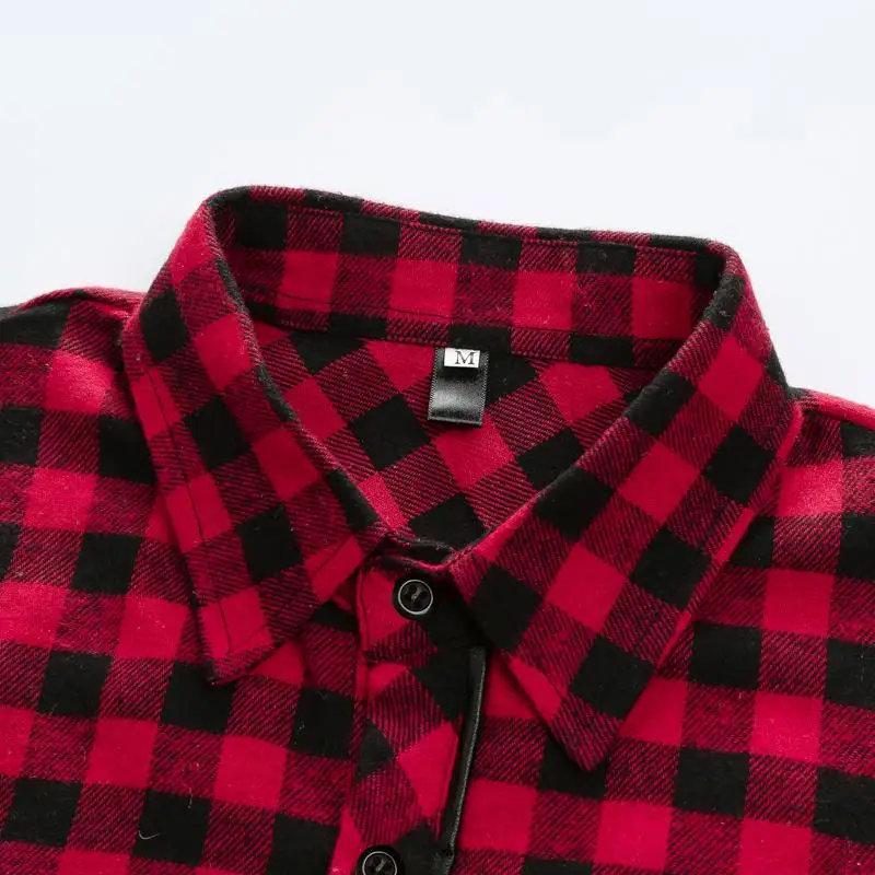 Plaid Shirt for Men Social Lattice Men Shirt Long sleeve Grid Casual dress Blouse Men Red Black