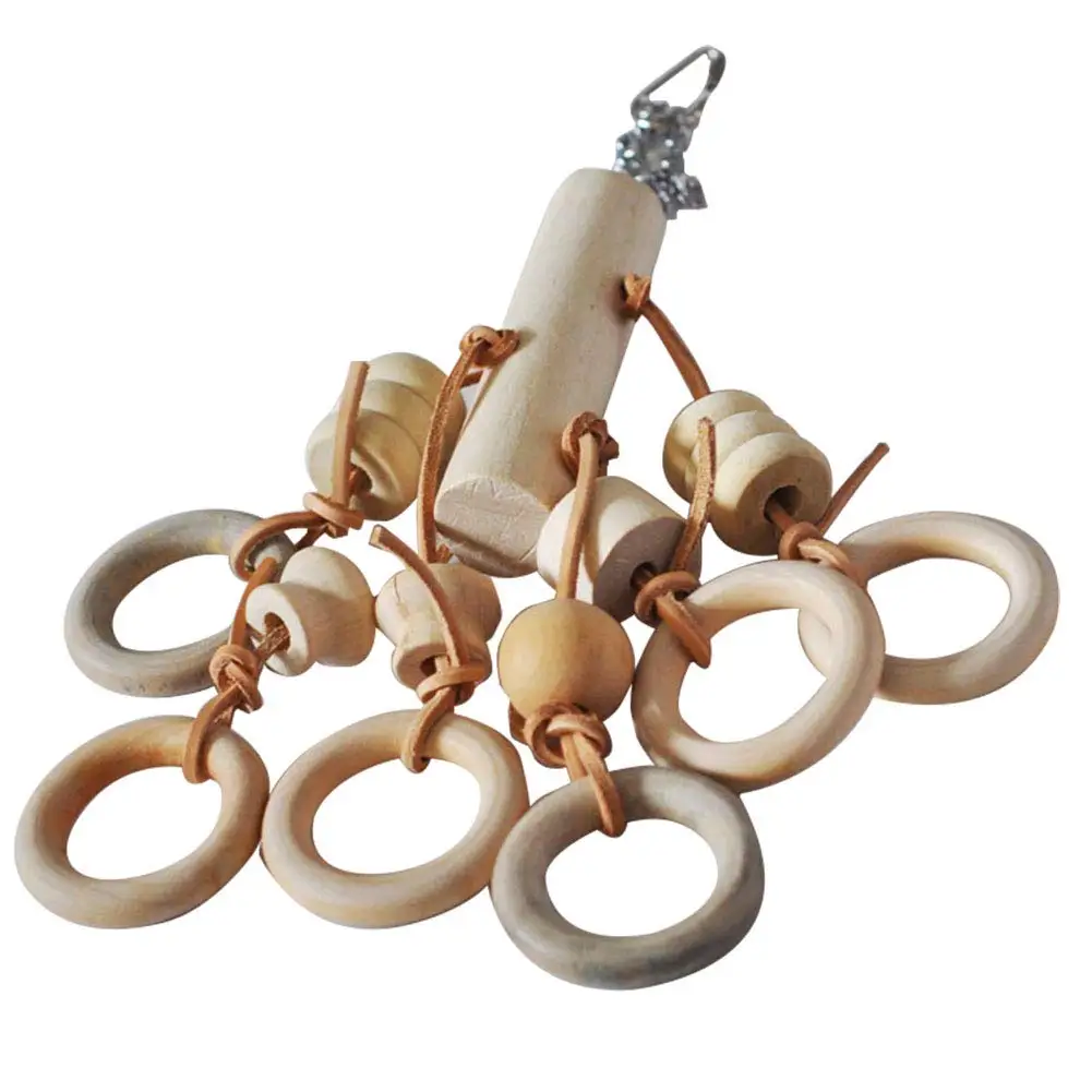 

Bird Chew Toys, Bird Cage Hanging Ring Toys, Beads Block Chewing Toy for Conure Parakeet Cockatiel Cockatoo African Grey Macaw