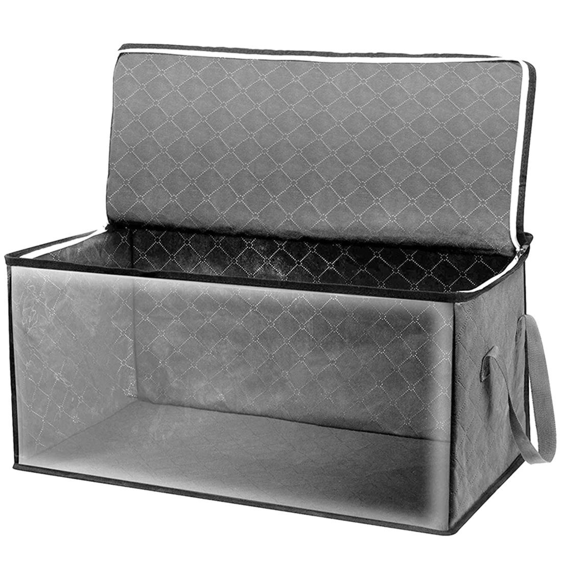 

1Pc Non-woven Foldable Clothes Organizer Home Storage Box Quilt Storage Bag - Grey