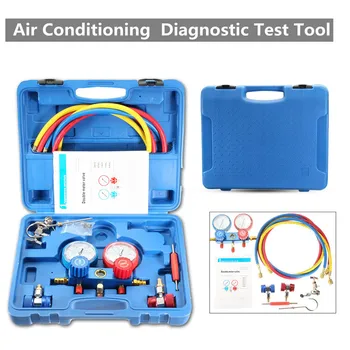 

Air Conditioning Pressure Manifold Gauge Hose Kit For R134A R22 Refrigerant Pressure Gauge Car Air Condition Refrigerant Gaug