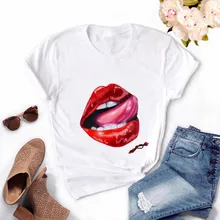 Kobiety Plus rozmiar koszulki w stylu Harajuku lato topy koszulki z nadrukami kobiety usta Kawaii T-shirt ubrania dziewczyna mysz T Shirt Drop Shipping tanie tanio CN (pochodzenie) POLIESTER tops Z KRÓTKIM RĘKAWEM SHORT REGULAR Pasuje na mniejsze stopy niezwykle Proszę sprawdzić informacje o rozmiarach ze sklepu