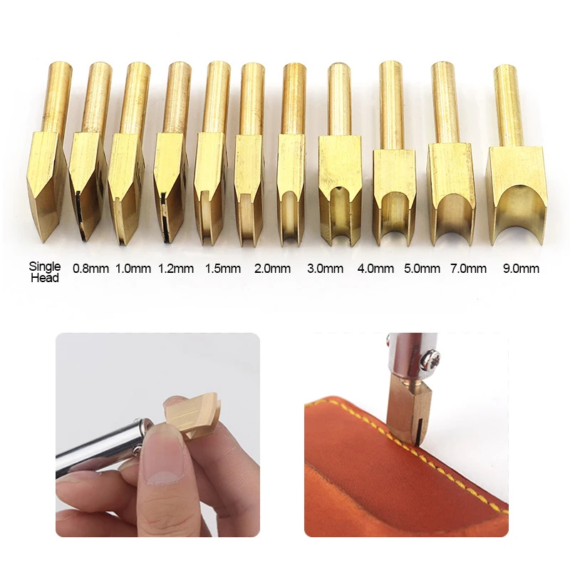 Leather Craft Tool Leather Brass Soldering Iron Tip Polishing Tool DIY Leather Craft Burning Edge Pressing Edge Banding Machine Line Branding Tool