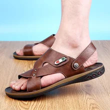 BVNOBET/мужские итальянские кожаные сандалии; мужские летние сандалии; Качественная мужская повседневная обувь в винтажном стиле; мужская пляжная обувь; Erkek Ayakkabi