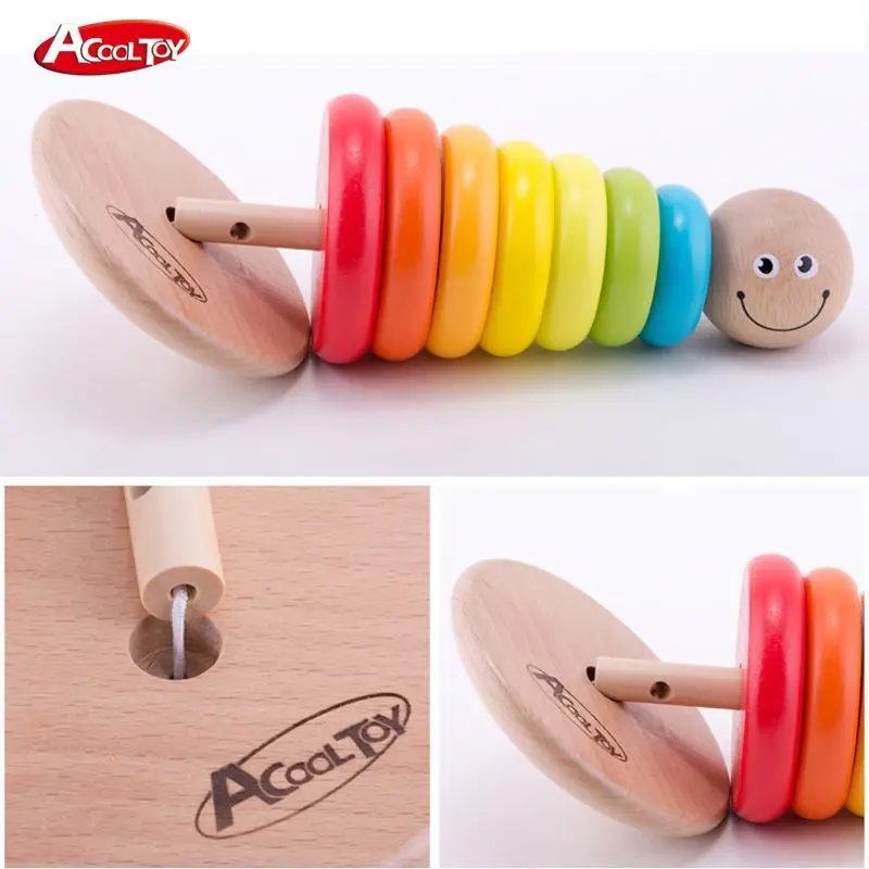 Acool New Products Mushroom Shake Tower Cartoon Lap Coil Fantasy Tumbler Wooden Children Educational Toy