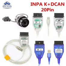 NPA K+ DCAN для B-MW 20Pin FTDI FT232RL переключатель OBDII OBD2 Диагностический Сканер кабель INPA K D может кодировать диагностический для B-MW