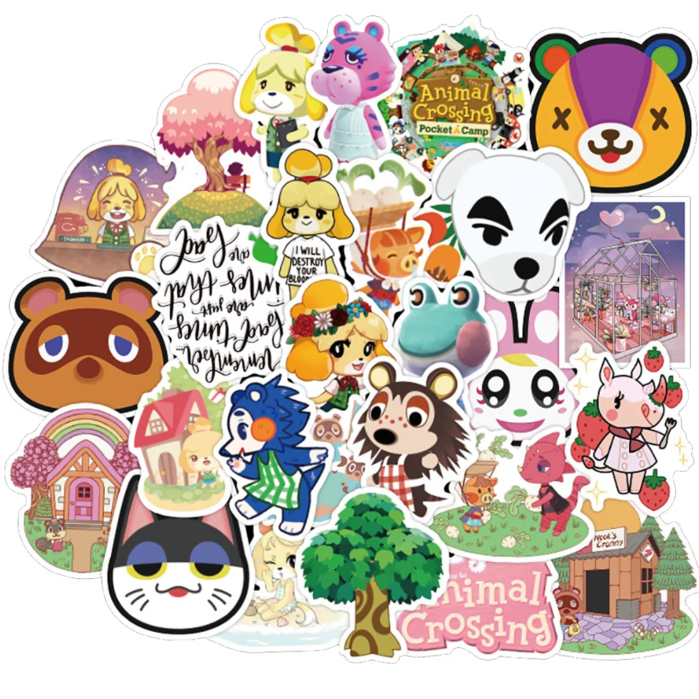 50Pcs Animal Crossing Game Stickers Skateboard Fridge Laptop Luggage StickerBVD 