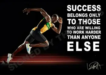 

USAIN BOLT (SUCCESS) INSPIRATIONAL SIGNED / AUTOGRAPHED PRINT paintings canvas Prints Wall Art For Living Room Bedroom Decor
