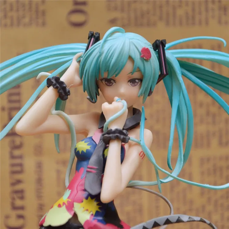 Najtaniej 21cm hatsune miku rysunek powiedz swojemu światu śnieg MIKU anime figurka figurka wyścigi miku sukienka ver lelakaya zabawki modele