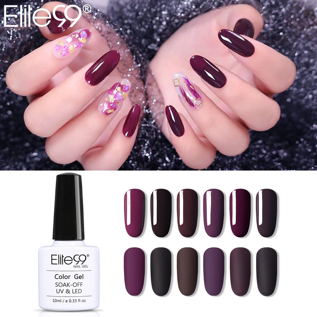Elite99 10 мл Jam Красный Цвет Гель лак Vernis Полупостоянный отмачиваемый Гибридный
