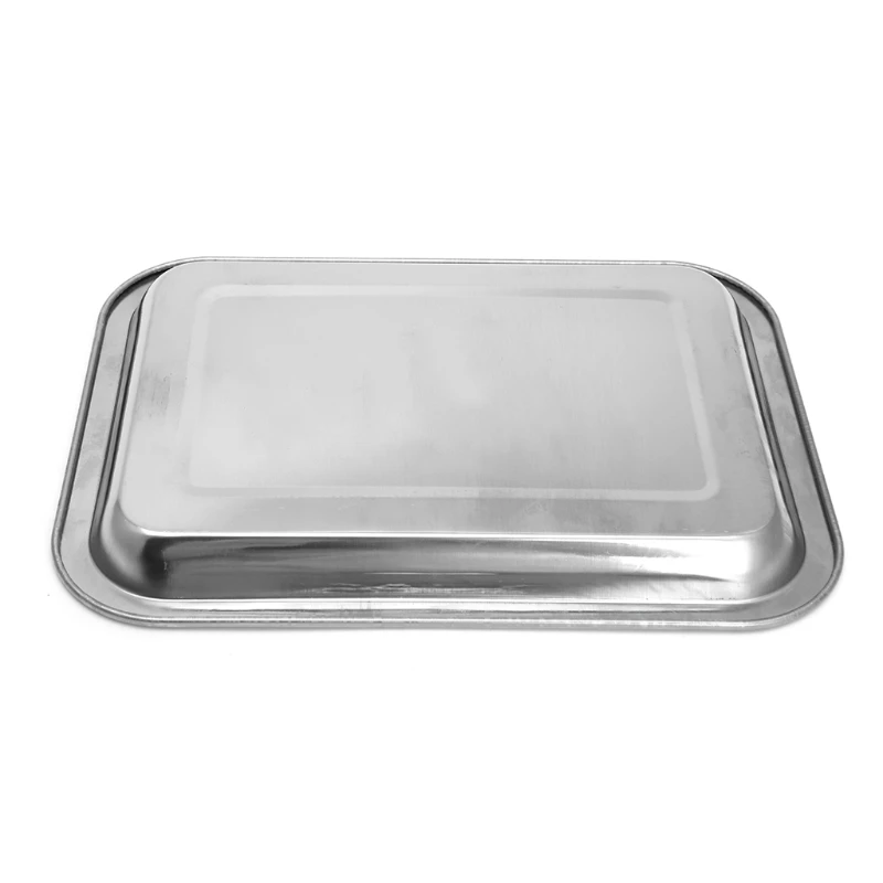 Stainless Steel Rectangular Plate Barbecue Grilled Fish Tray BBQ Food Container