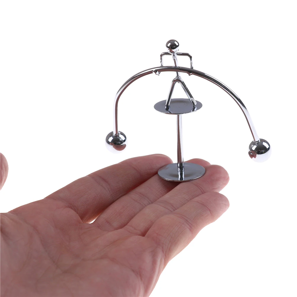 Magic Balancing Toy 7x7cm Kinetic Weightlifter Perpetual Motion Office Desk Decoration Metal Craft