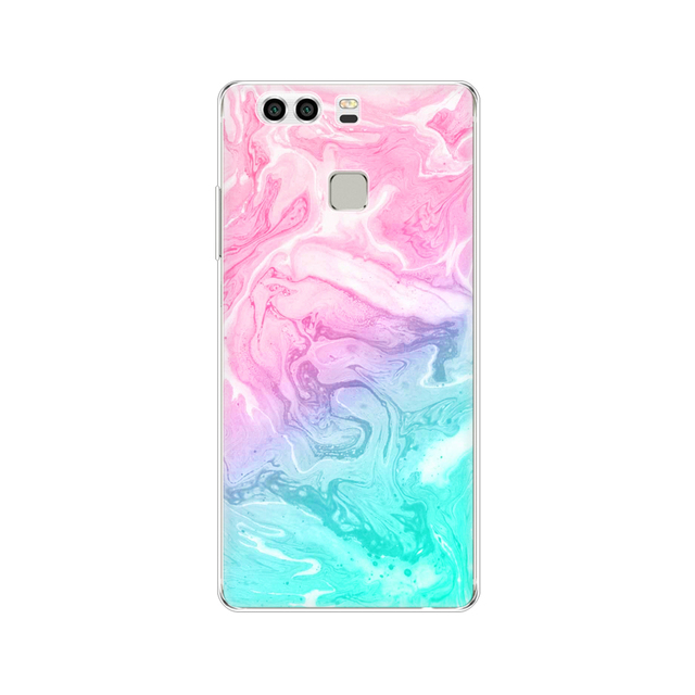 phone case for huawei P9 LITE PLUS 2016 soft tpu silicon back cover 360 full protective printing transparent coque