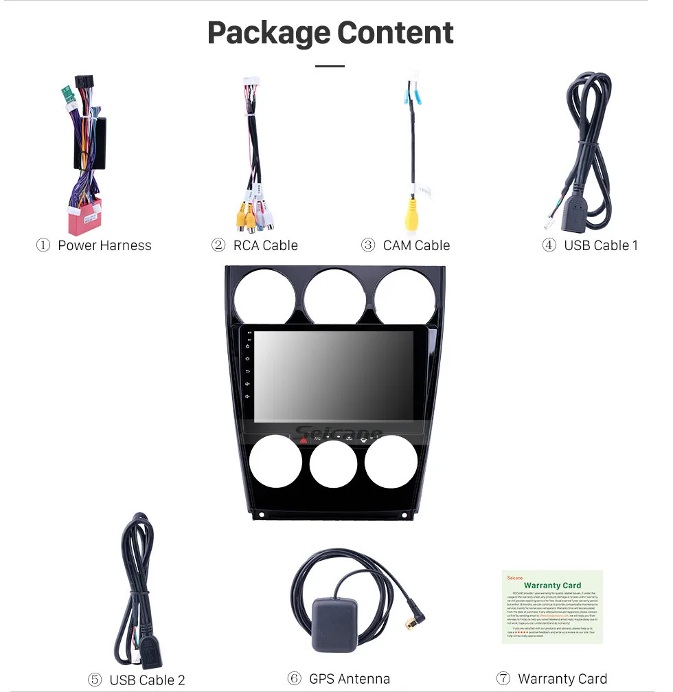 Sale Seicane 9" Android 8.1 Car GPS Navigation for Old Mazda 2004-2013 2014 2015 6 Support Steering Wheel Control OBD2 Carplay DVR 15