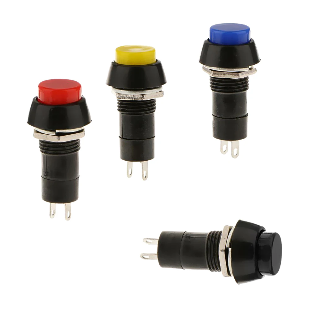 4 Pieces Assorted Color Momentary On/Off Horn Switch for Car Boat Marine Universal